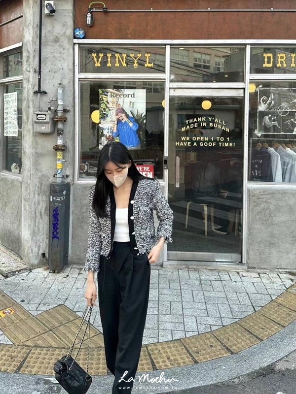 超可愛波羅釦編織小香毛線外套
